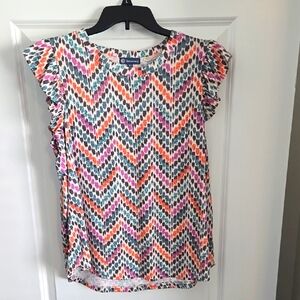 Colorful Ruffle Sleeve Top